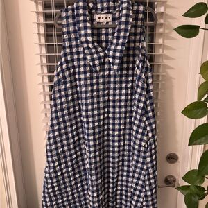 WRAY Blue and White Checkered Mini Dress